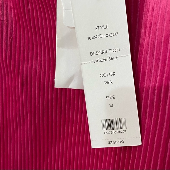 NWT Veronica Beard Size 14 Pink Corduroy Arezzo Skirt Clueless Vibe Luxury Mini - Picture 5 of 15